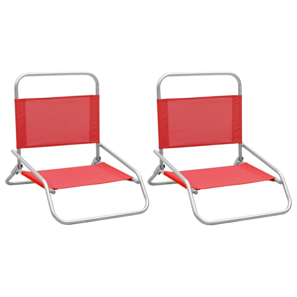 Petromila vidaXL Skladacie plážové stoličky 2 ks červené látka